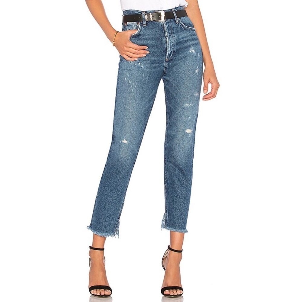 AGOLDE Jamie Distressed Straight Leg Jeans